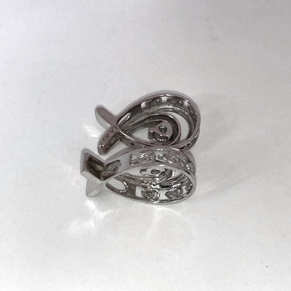 TWO Solid 10K (not 14K ) White Gold Natural Diamond Solitaire Pendants - Picture 12 of 17